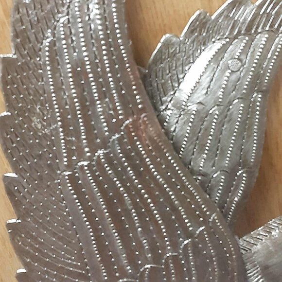 Handmade Three Stone Steps Haitian Metal art Dove of peace with Olive Branch NWT - Picture 3 of 14